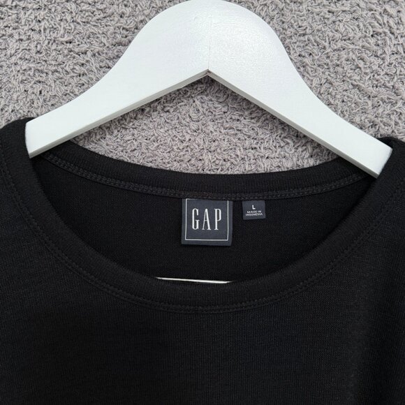 Gap Dropped Shoulder Softspun Long Sleeve T-Shirt Large Black - Picture 12 of 12